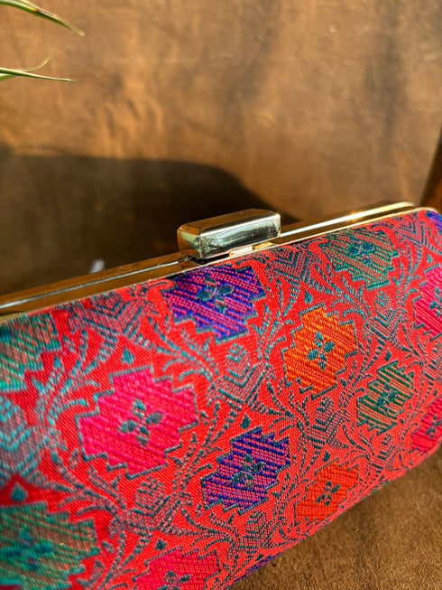 Multi Banarasi Party Purse with Sling